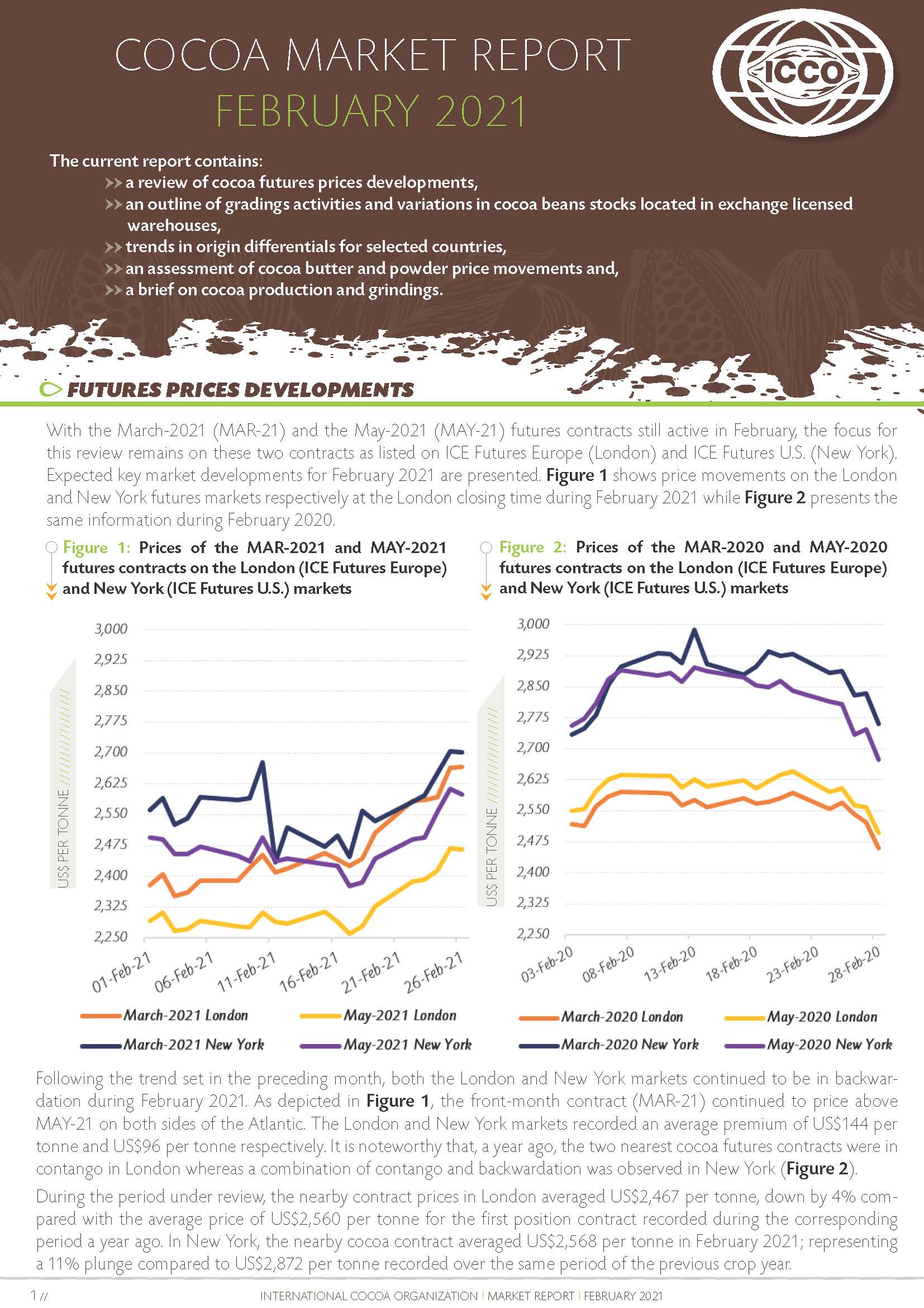 International Cocoa Organization - February 2021 Monthly Cocoa Market ...